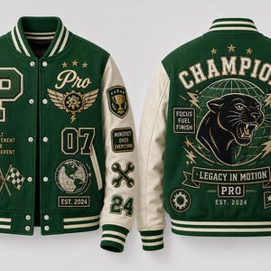 Custom Varsity Letterman Jacket, Personalized Name Logo Patch, Wool Leather College Jacket, Graduation Gift