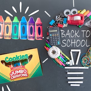 Back To School Cookies Crayon Box Cookies Teacher Gift Classroom Gift for Teacher