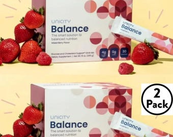 Unicity Balance Mixed Berry Drink Mix | 2 Pack | 60 Sticks, Dietary Fiber Supplement