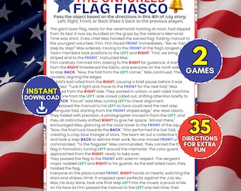 Left Right Fourth of July Game, Pass the Prize Gift Exchange Game, Printable Party Game, Printable Patriotic Game, Summer BBQ Passing Story