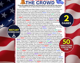 4th of July Pass the Prize, Patriotic Left Right Story Game, Family Passing the Gift Group Activity, Independence Day BBQ Party Icebreaker