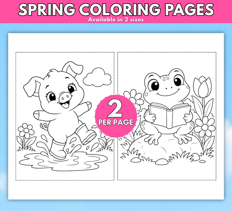 Spring Coloring Pages, 50 Nature Activity Pages for Toddler, Easy ...