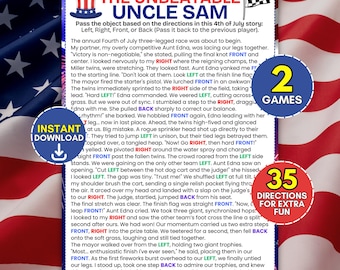 4th of July Left Right Game, Patriotic Team Building Game, Independence Day Pass the Present Activity, 250th Anniversary Gift Exchange Cards