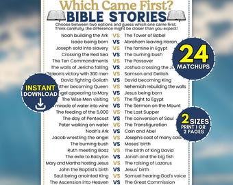 Bibelgeschichte, die zuerst kam Spiel, christliche Jugendgruppe Sonntagsschulaktivität, religiöse Zeitleiste Trivia, Kirchenjugendarbeit Eisbrecher