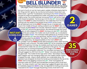 Summer BBQ Left Right Game, 4th of July Pass the Gift Story, Independence Day Patriotic Activity, Fun Family Kids Teens Reunion Icebreaker