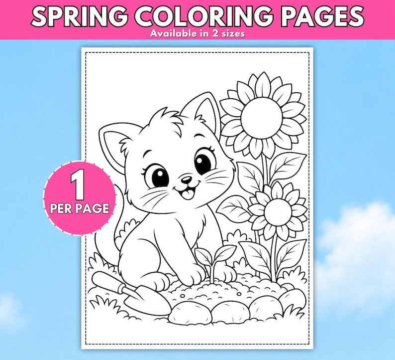 Spring Coloring Pages, 50 Nature Activity Pages for Toddler, Easy ...