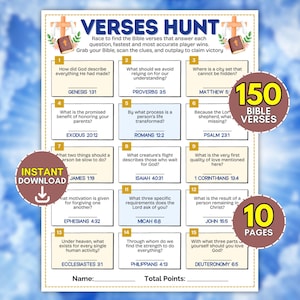 Jogo de Caça ao Tesouro Bíblico, Atividade de Estudo de Versículos Bíblicos para Grupos de Jovens, Quiz sobre o Amor de Deus para Crianças e Adultos, Lições Divertidas para a Escola Dominical
