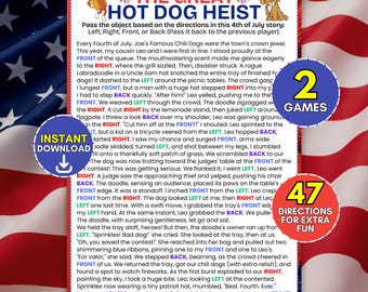 Pass the Gift Story Game for 4th of July, Independence Day Left Right Gift Exchange Activity, USA Patriotic Family Reunion Group Icebreaker