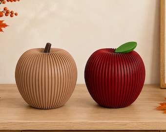 Manzana decorativa de otoño | Portavelas LED | Impresión 3D | Decoración moderna | Accesorio para el hogar Japandi | Decoración minimalista para el hogar | Idea de regalo