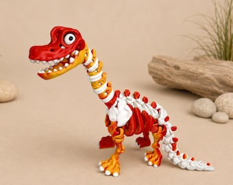 Esqueleto flexible de Brachiosaurus impreso en 3D | Dinosaurio articulado | Figura de esqueleto de dinosaurio | Decoración fósil | Regalo para fanáticos de los dinosaurios