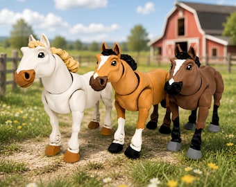 Caballo flexible impreso en 3D | Caballo articulado | Figura de caballo | Decoración | Regalo para amantes de los caballos