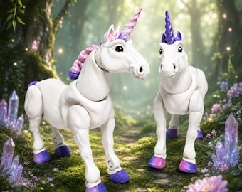 Unicornio flexible impreso en 3D | Unicornio articulado | Figura de unicornio | Decoración | Regalo para fans de los unicornios