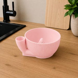 Spinning Wash Bowl for Fruit and Vegetables | Food-Safe Material | Washing Carousel for Berries and Herbs | 3D-Printed Kitchen Helper Pink
