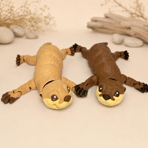 Flexi Otter 3D Druck Figur | Beweglicher Otter | Flexible Tierfigur | Deko Tier | Geschenk für Tierliebhaber | Sammlerfigur