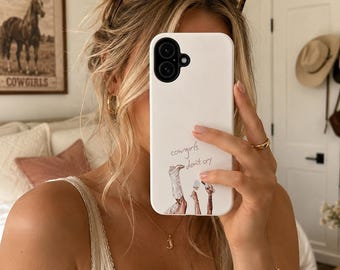 Cowgirls Don't Cry Phone Case: Western Watercolor Boots Design