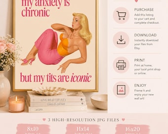 Retro Pin Up Print | Funny Statement Wall Art (Digital Download)
