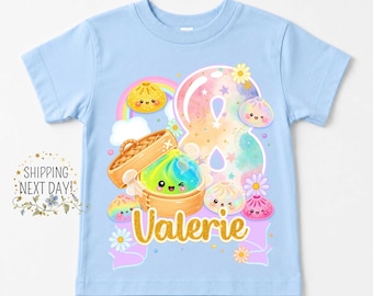 Personalized Dumpling Birthday Shirt: Custom Squish Tee for Girls, Cotton Tee