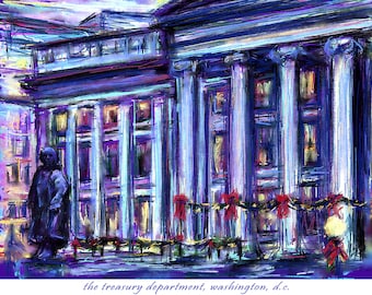 Holiday Cards - Treasury Department w/Alexander Hamilton Statue, Washington, DC - Set of 5