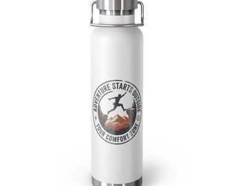 Adventure Starts Outside mountain logo water bottle | 22oz insulated bottle