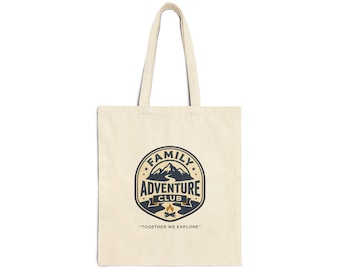 Family Adventure Club Tote Bag | Outdoor Camping Mountain Logo