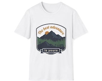 The Best Adventure mountain badge T-Shirt | hiking outdoors nature graphic