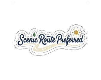 Scenic Route Preferred Die-Cut Sticker | Road Trip Travel decal