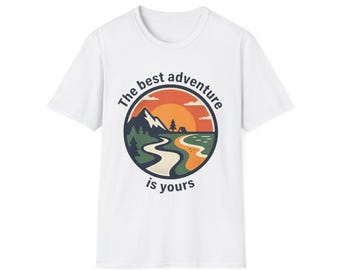The Best Adventure is Yours T-Shirt | Mountain Sunset Graphic