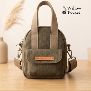Mini Crossbody Bag Sewing Pattern PDF | Sana Small Phone Purse Tutorial | Top Handle Canvas Tote | Travel Pouch DIY for Intermediate Sewists