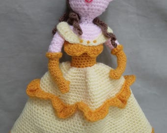 Belle Beauty and the Beast inspired crochet amigurumi doll - 12"