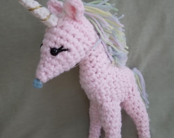 Unicorn crochet amigurumi doll - 9"