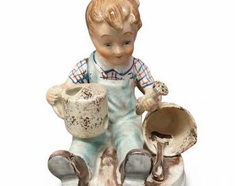 Occupied in Japan Figurine. Small Boy with paint can.