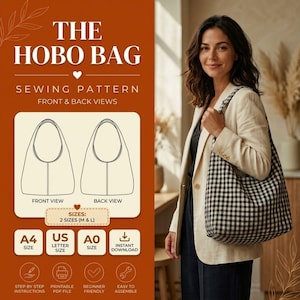 Slouchy Hobo Tote Bag Sewing Pattern | Beginner Friendly PDF (Instant Download)