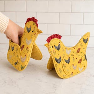 Cartamodello per presina a forma di gallina / Presina da cucina in stile rustico (download PDF)