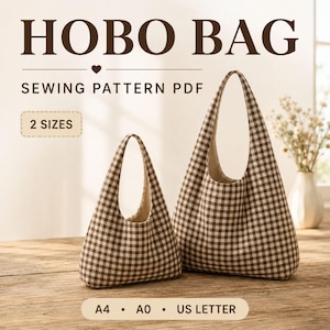 Slouchy Hobo Tote Bag Sewing Pattern | Beginner Friendly PDF (Instant Download)