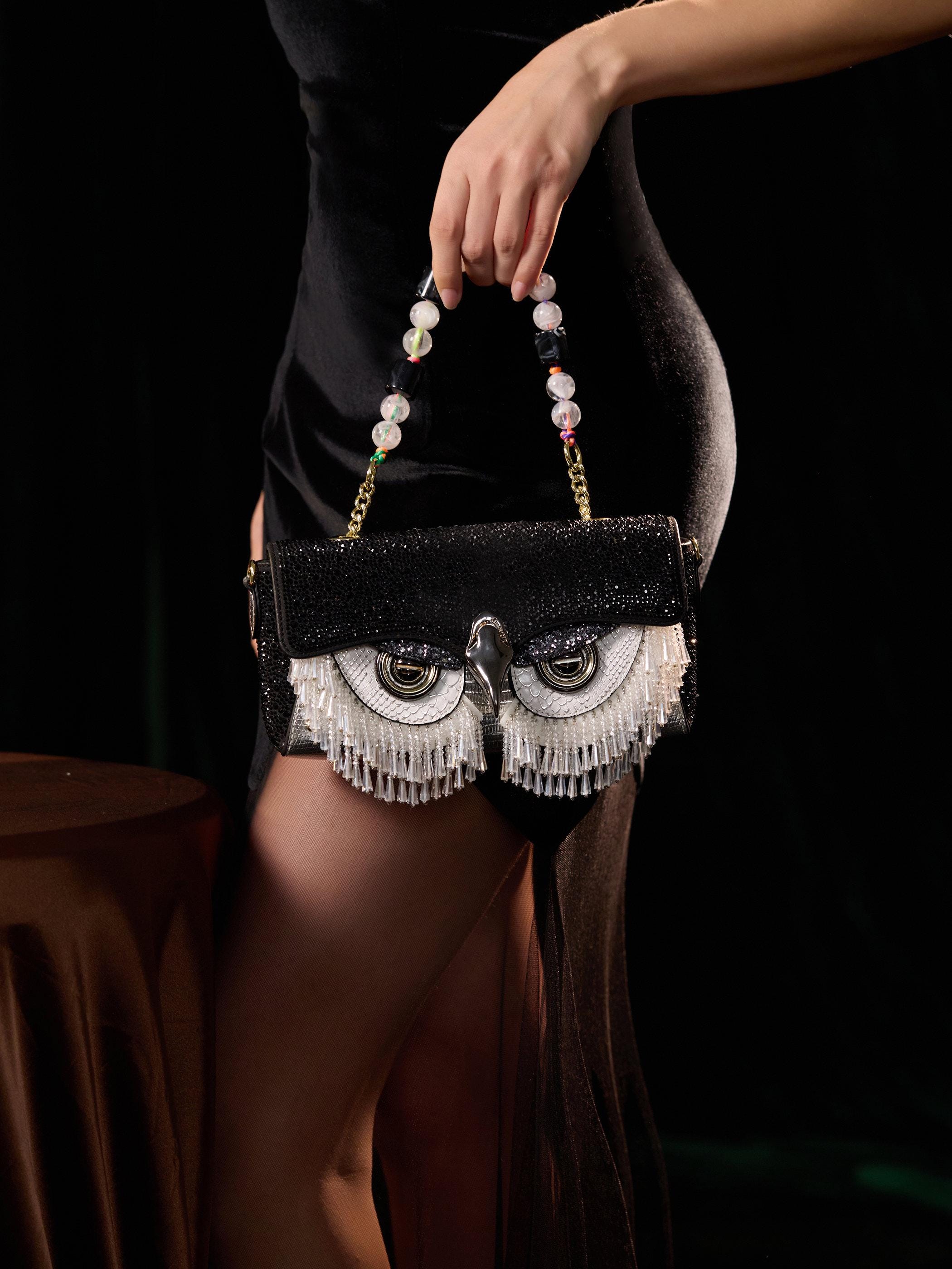Perfect gift for your special one! Check out our bedazzled beaded owl crossbody bag.