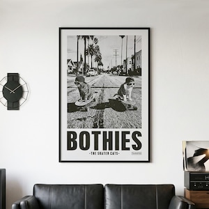 BOTHIES - The Skater Cats - Wall Art Printable, Retro Poster, Typography Art, Graphic Design, Instant Download, Portrait Poster, Animal Art