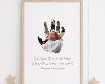 Impresión conmemorativa personalizada de huellas de manos y pies de bebé / Recuerdo personalizado