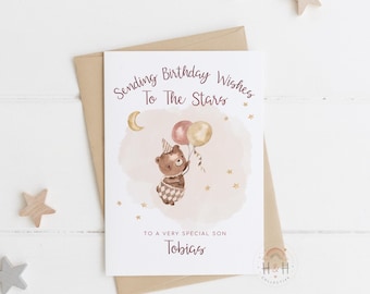 Deseos de cumpleaños a las estrellas / Aniversario de cumpleaños celestial / Tarjeta de recuerdo por la pérdida de un bebé / Regalo de recuerdo