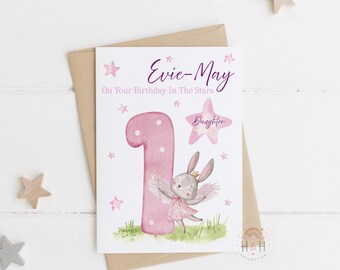 Tarjeta de cumpleaños personalizada para hija / Recuerdo de bebé ángel, para padres en duelo