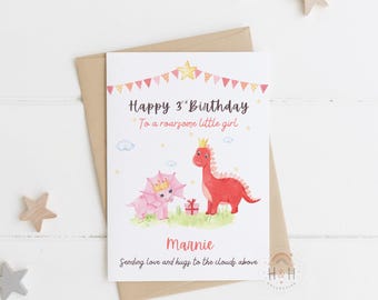 Tarjeta de cumpleaños personalizada con diseño de dinosaurio / Recuerdo de la pérdida de un hijo, Memorial de bebé, Regalo para padres en duelo