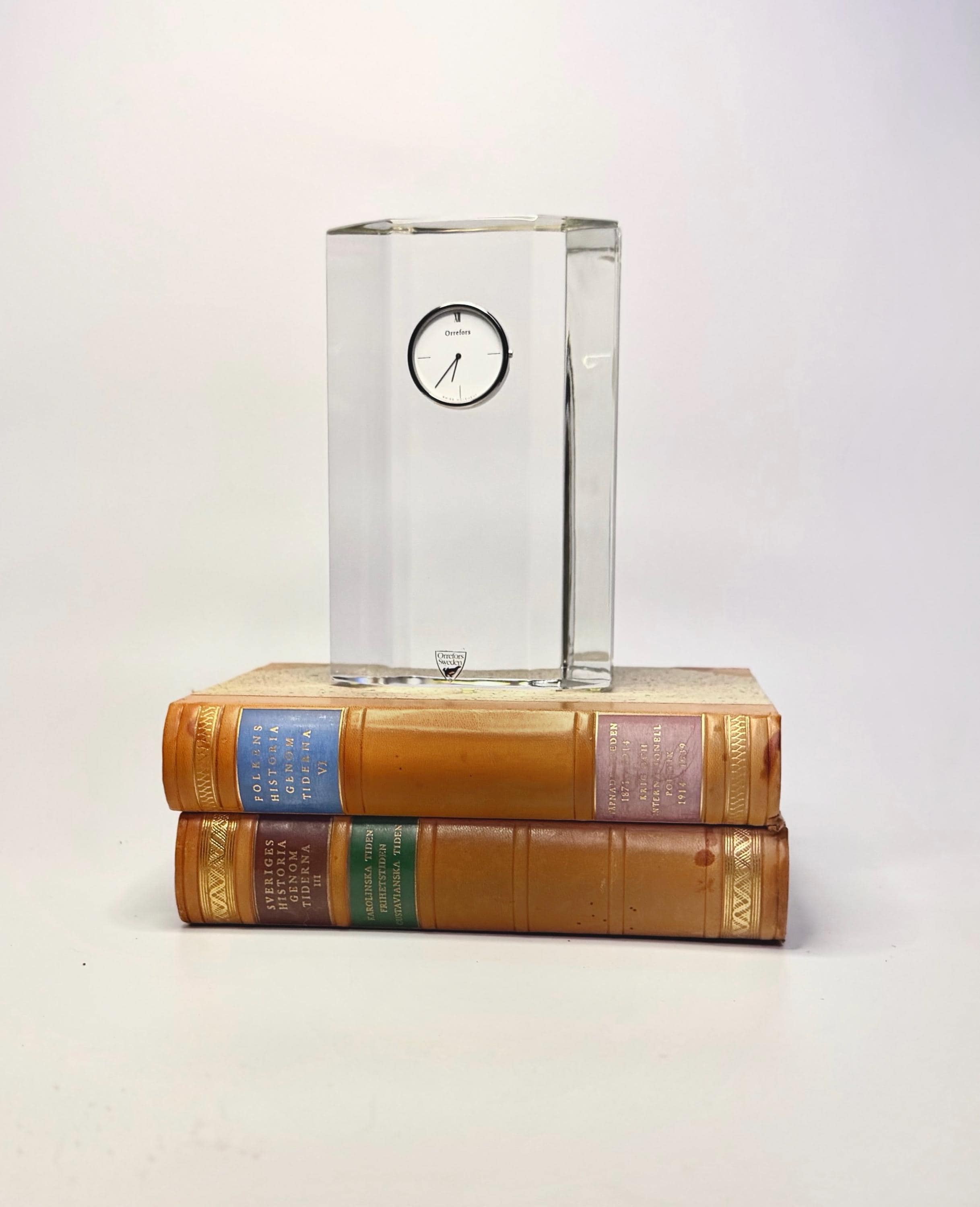 Orrefors Crystal Desk Clock - Etsy