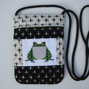 green small hand embroidered frog crossbody bag or shoulder purse handmade sling bag hipster small travel bag