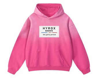 Felpa con cappuccio oversize Hyrox Baddie ROSA