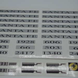 Custom Replacement Stickers for 10022 10025 Santa Fe Super Chief Baggage