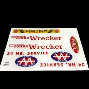 Custom Replacement Decals for 1970 #3915 Mighty Wrecker Tonka Truck