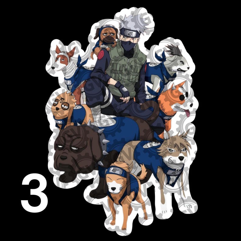 Kakashi Weatherproof Waterproof Vinyl Holographic Matte Glossy Transparent Anime Manga Cartoon Video Game Sticker Car Decal Card Skin image 3