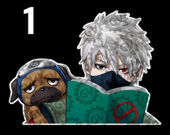 Adesivo per auto/carta Kakashi in vinile impermeabile e resistente alle intemperie, olografico opaco lucido trasparente, anime manga cartone animato videogioco.