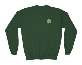 4 leaf Clover Chest Print Sweatshirt | St. Patrick's Shamrock Kids