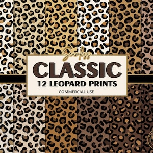 Klassisches Leopardenmuster-Bundle Nahtloses digitales Papier Tierdruckmuster Zeitloser Leopard für Sublimation POD Fabric Designs Kommerzielle Nutzung