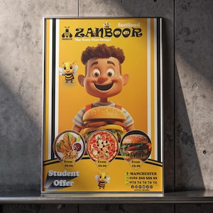 Fast Food Flyer Template | Editable Restaurant Takeaway Design | Double Sided Flyer | Printable